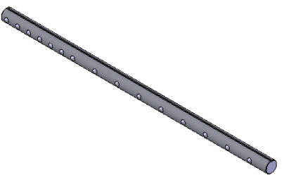 Barre Porte-Outil 2" x 96" avec Bouchons et Vis